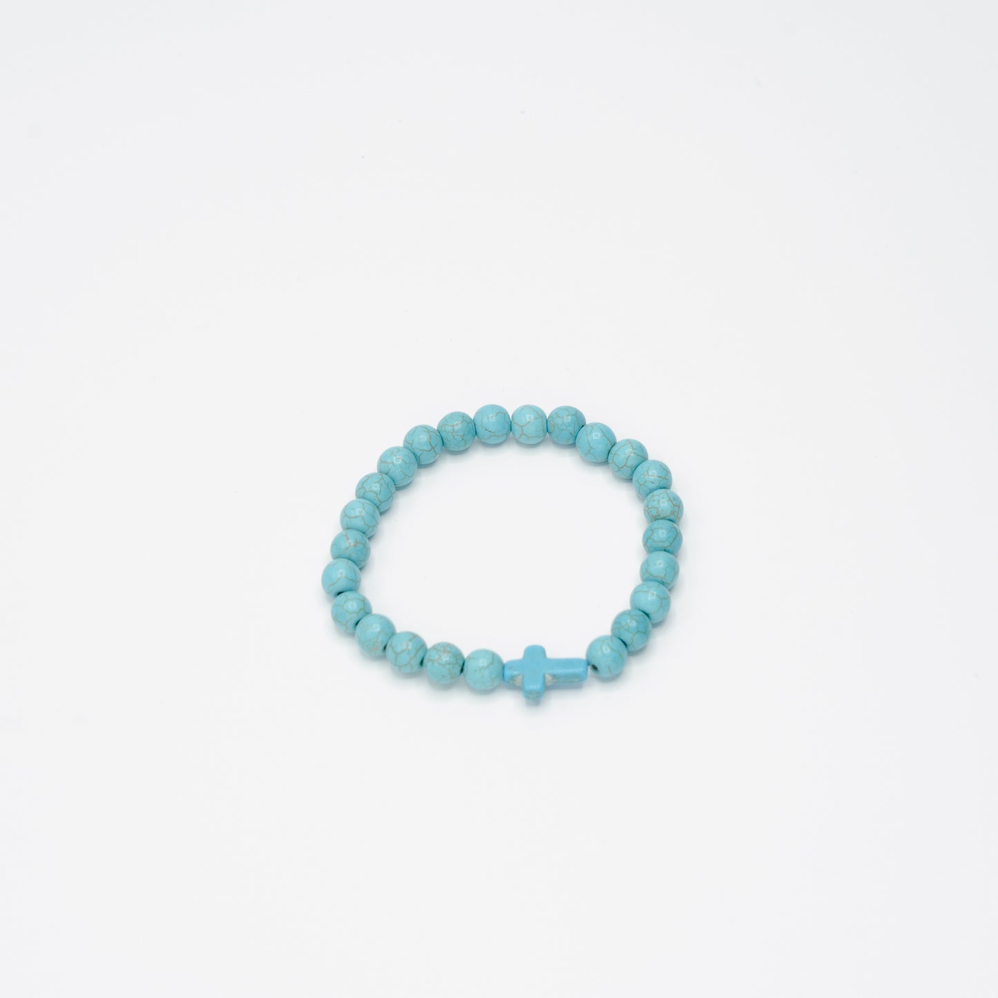 Natural Beaded Cross Bracelet