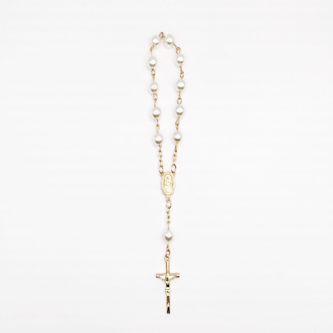 Infant Pearl Beaded Rosary Bracelet