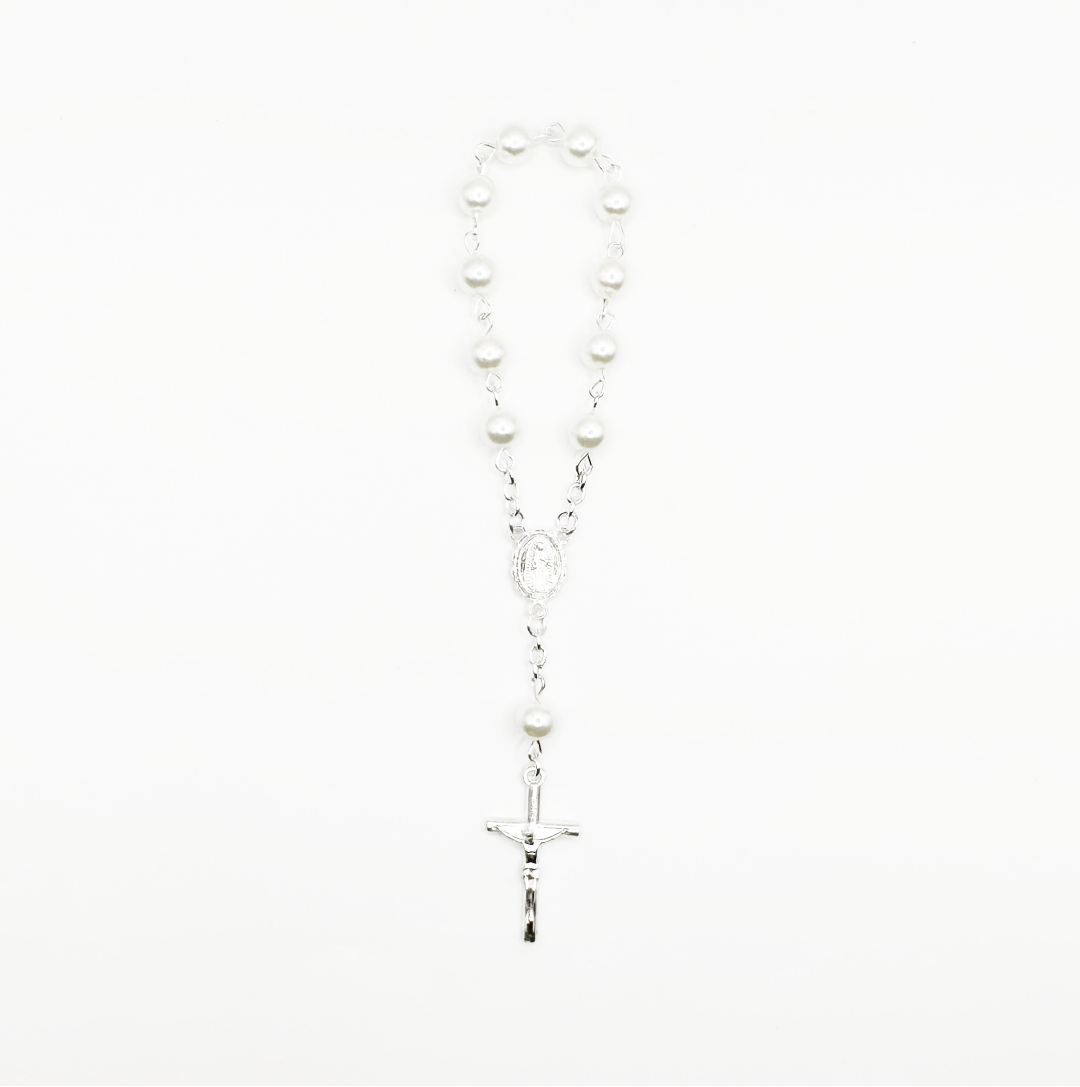 Infant Pearl Beaded Rosary Bracelet