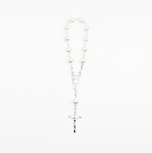 Infant Pearl Beaded Rosary Bracelet
