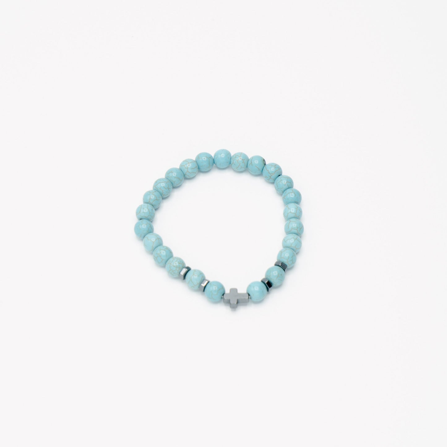 Natural Beaded Onyx Cross